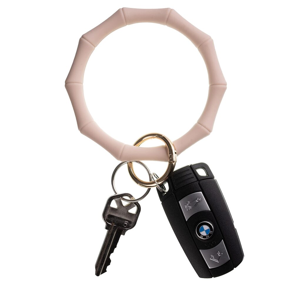 8631 Key Ring Bracelet Keychain Wristlet Keychain Bangle Key Ring Tan
